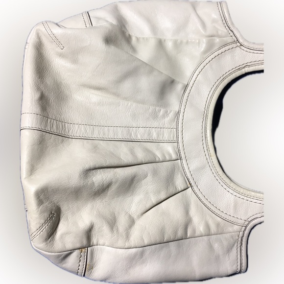 Coach Ergo Pleated Leather Tattersall Lining Hobo Shoulder Handbag Ivory White - Picture 5 of 12